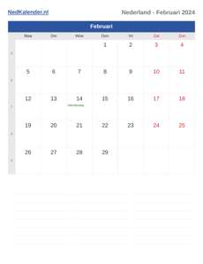 Kalender 2024 Februari