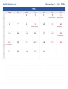 Kalender 2024 Mei