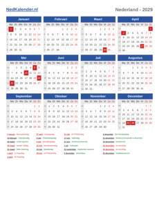 Kalender 2029